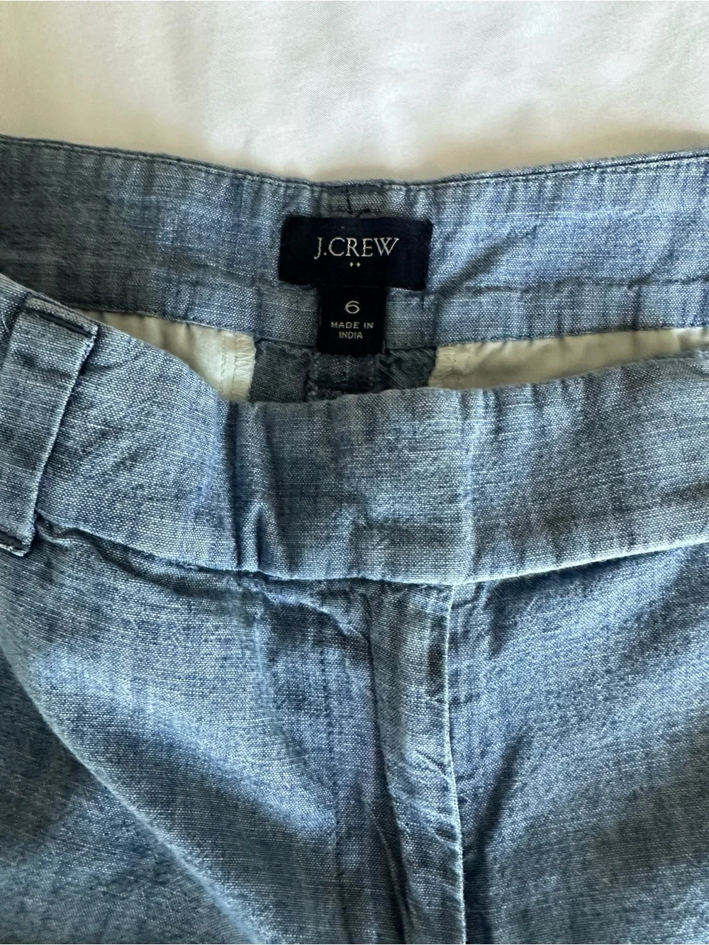 J. Crew Light Chambray Scallop Hem Shorts